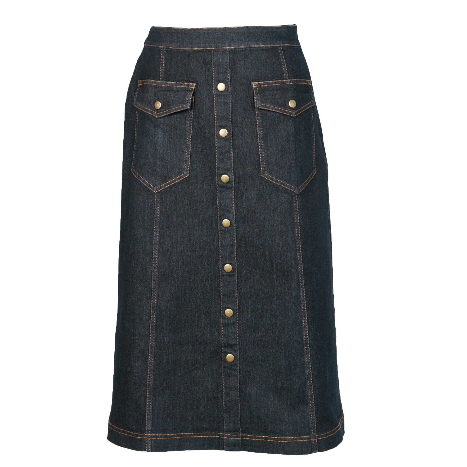 Divided H&M A-Line Denim Skirt Women's Size 8 Blue Medium Wash Button Down  | eBay